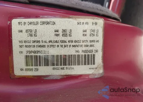 1991 Plymouth Sundance from USA, damaged, VIN 1P3XP48K8MN513111